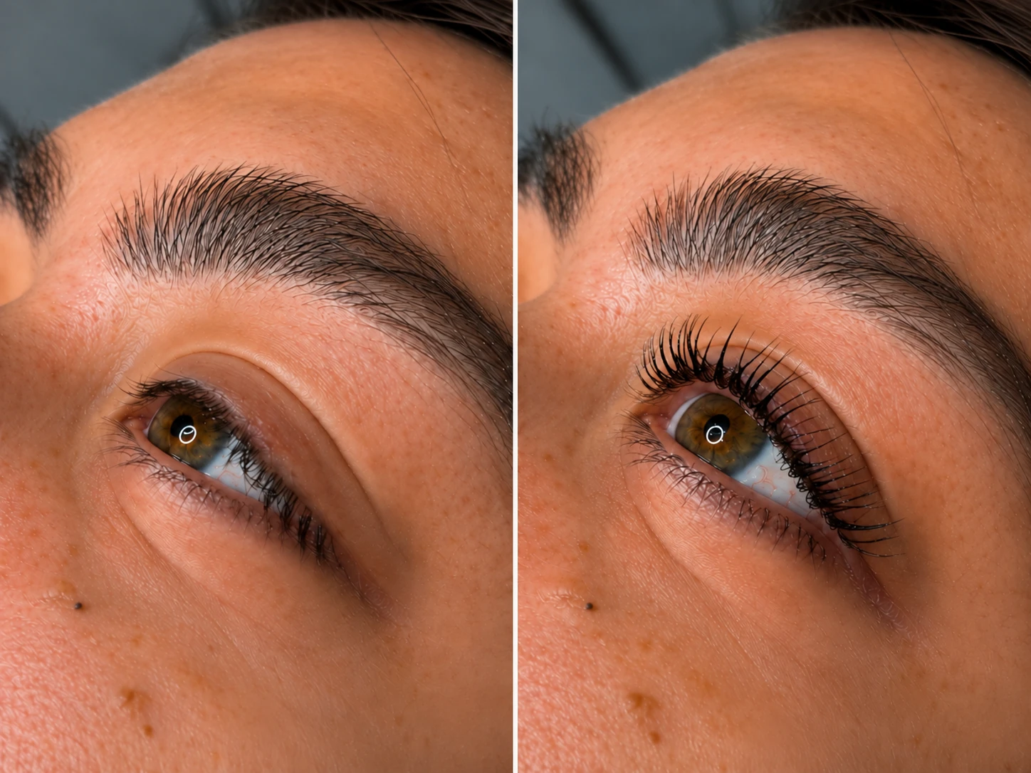 Lash lift before and after at BeCammo, Malta