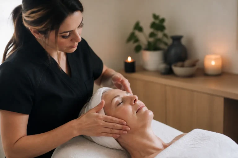 Editorial cover photograph about anti-ageing facials