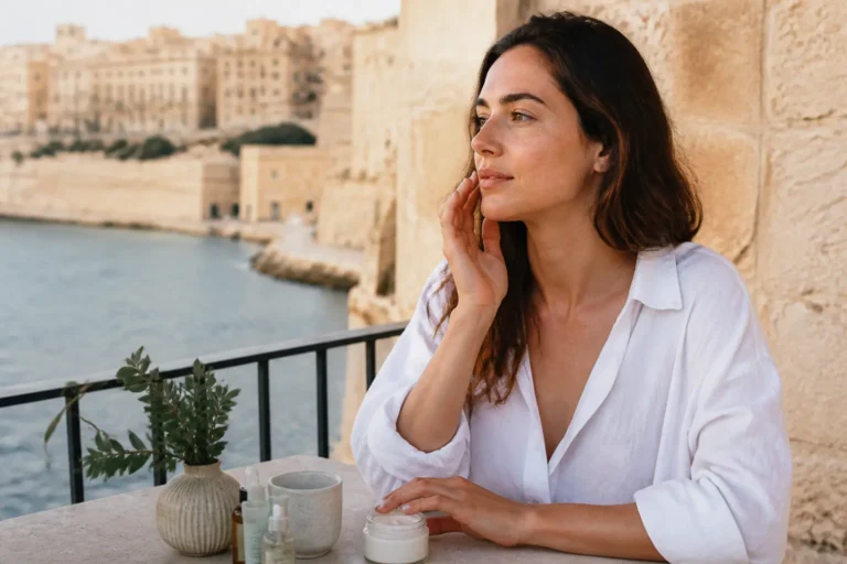 Editorial cover photograph about autumn skin reset Malta