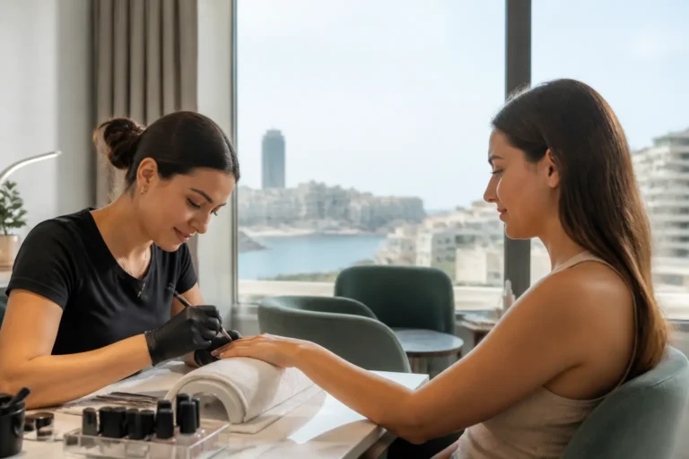 Editorial cover photograph about beauty appointments near Paceville