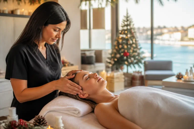 Editorial cover photograph about Christmas party beauty prep Malta