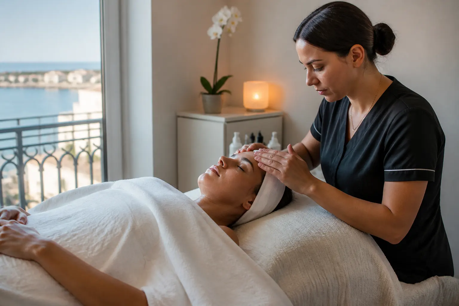 Supporting editorial photograph about Christmas party beauty prep Malta