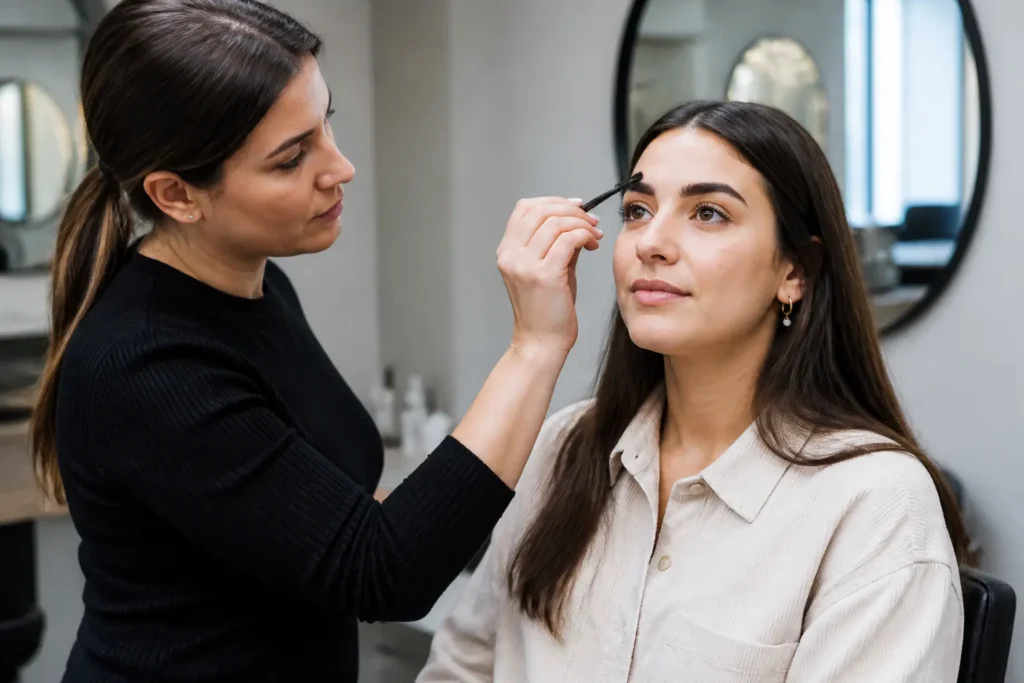 Editorial cover photograph about bold statement brows