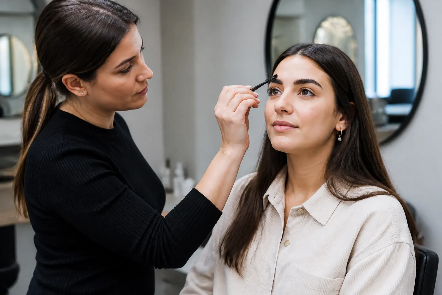Editorial cover photograph about bold statement brows
