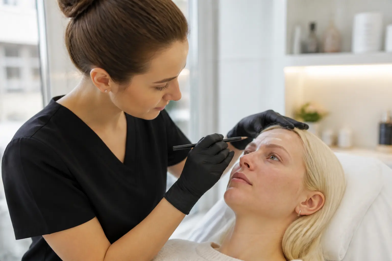 Supporting editorial photograph about microblading for blonde eyebrows