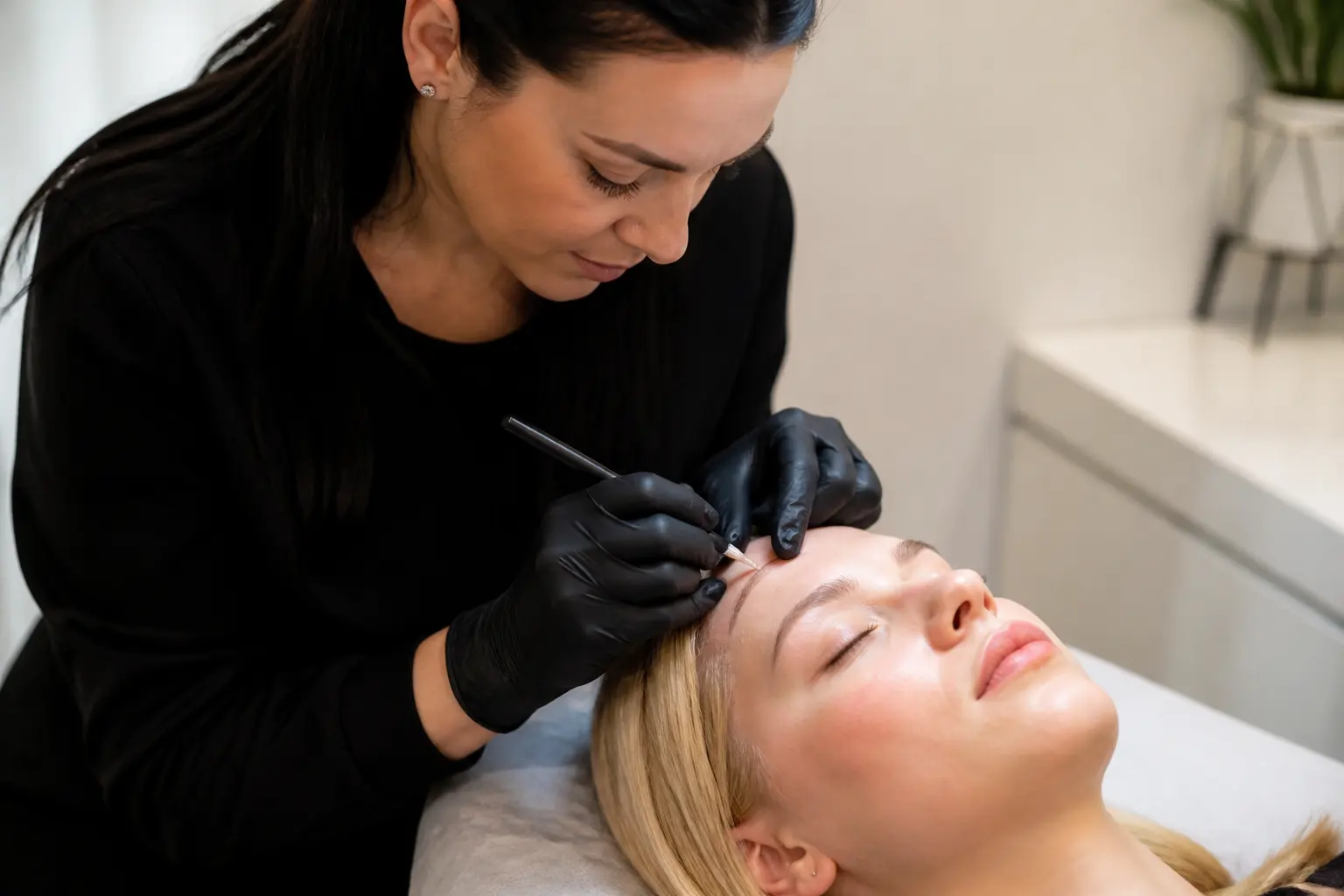 Supporting editorial photograph about microblading for blonde eyebrows