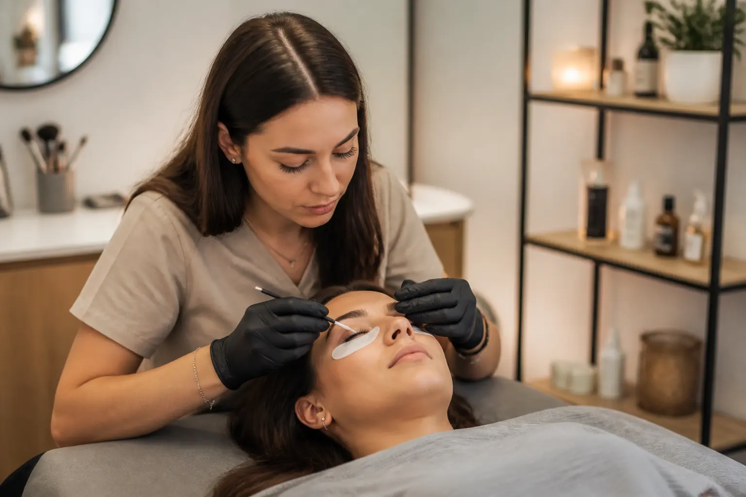 Editorial cover photograph about brow and lash combo appointment