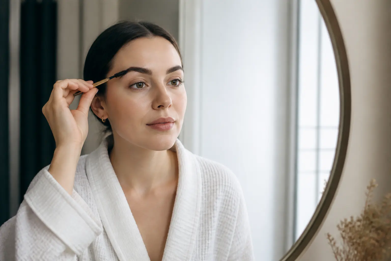 Editorial cover photograph about brow lamination aftercare week by week