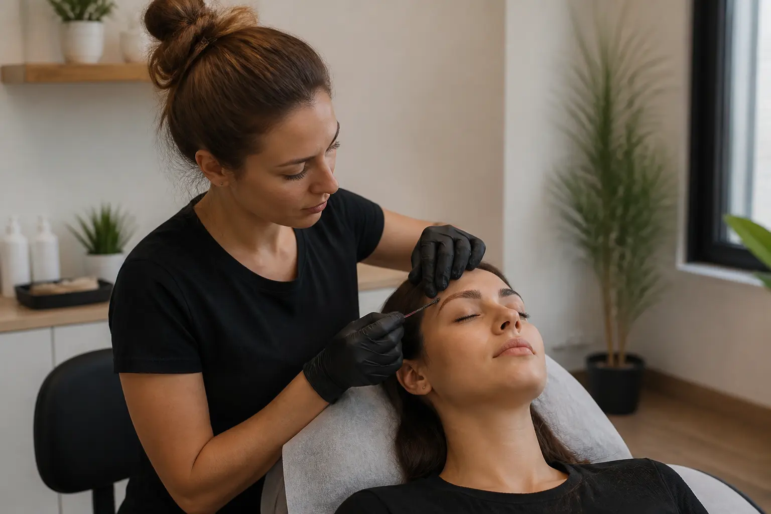 Editorial cover photograph about brow lamination appointment