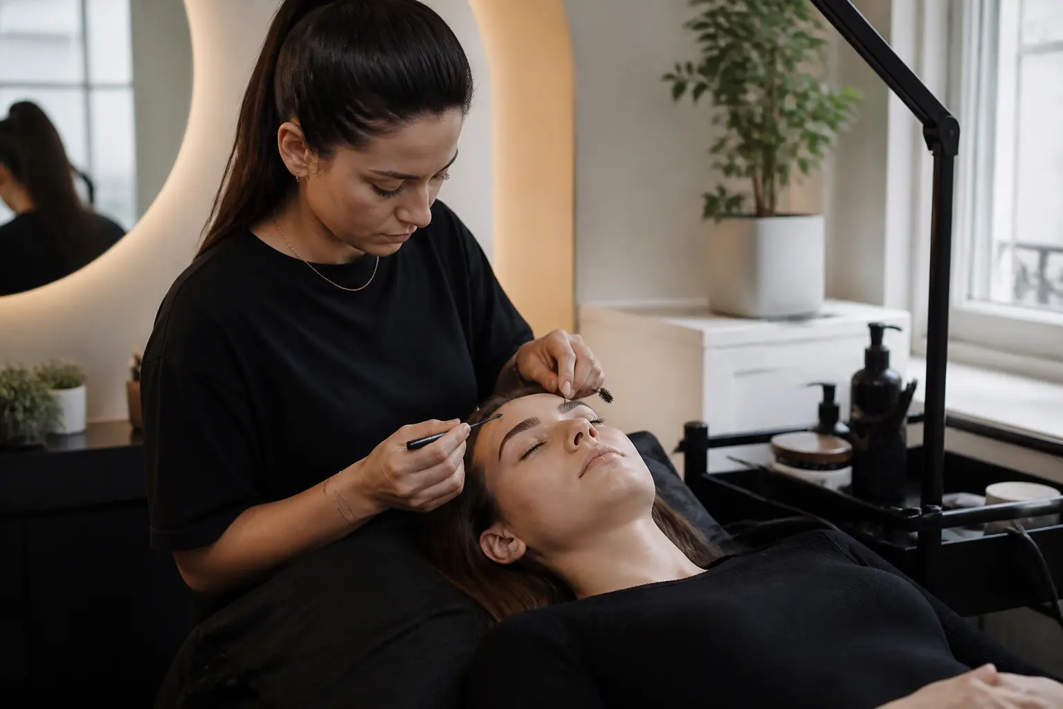 Supporting editorial photograph about brow lamination appointment