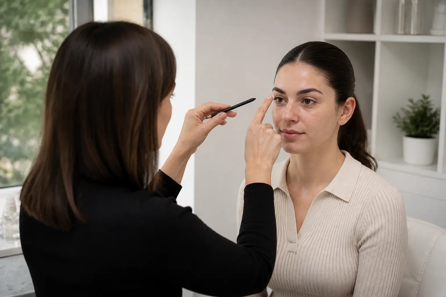 Supporting editorial photograph about brow lamination for uneven brows