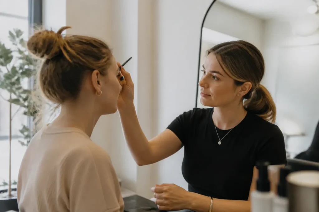 Editorial cover photograph about brow shape change or brow definition