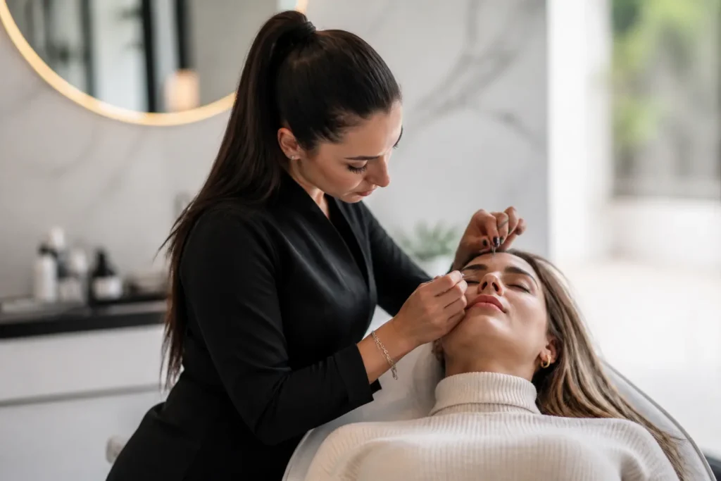 Editorial cover photograph about brow shaping near Valletta