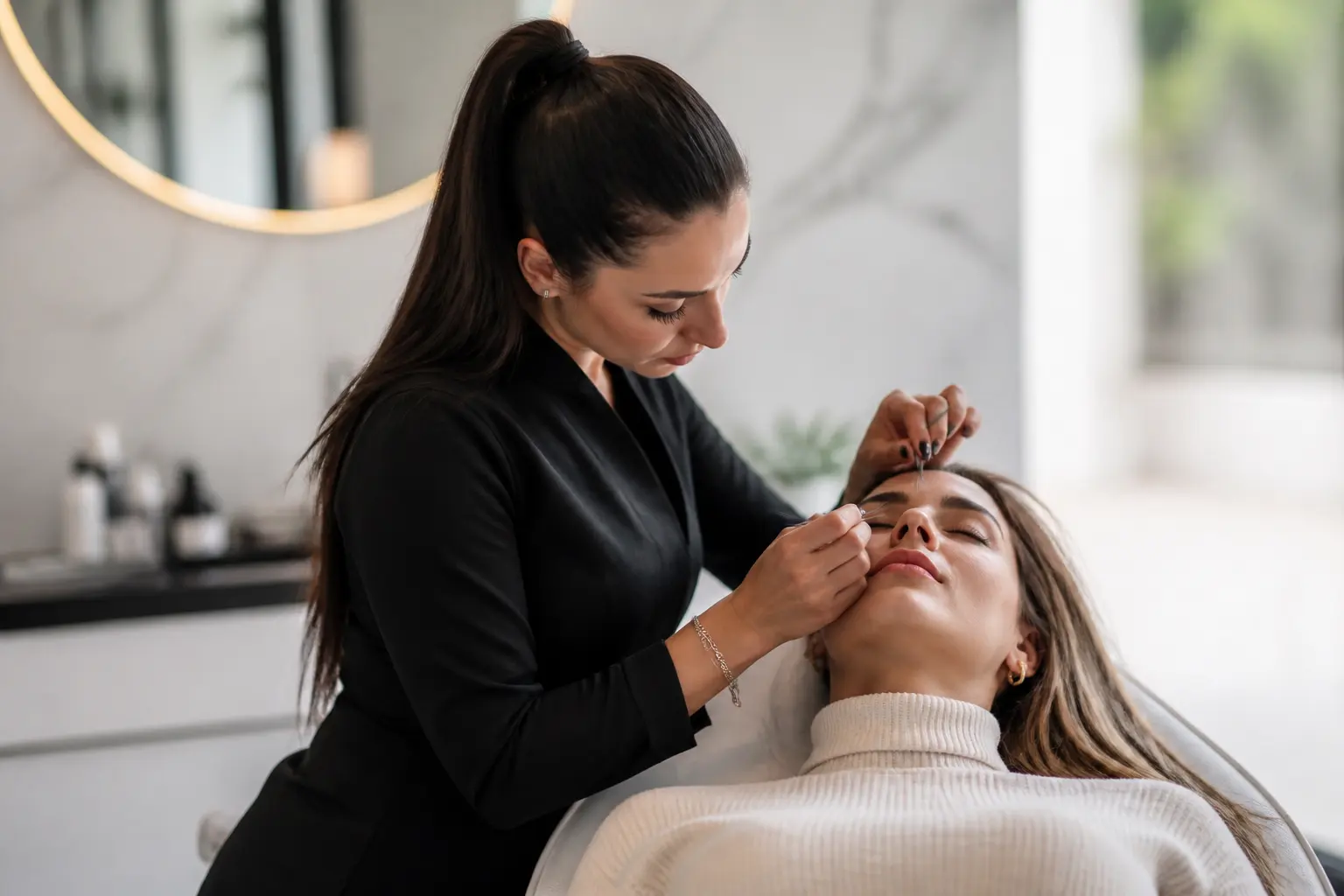 Editorial cover photograph about brow shaping near Valletta