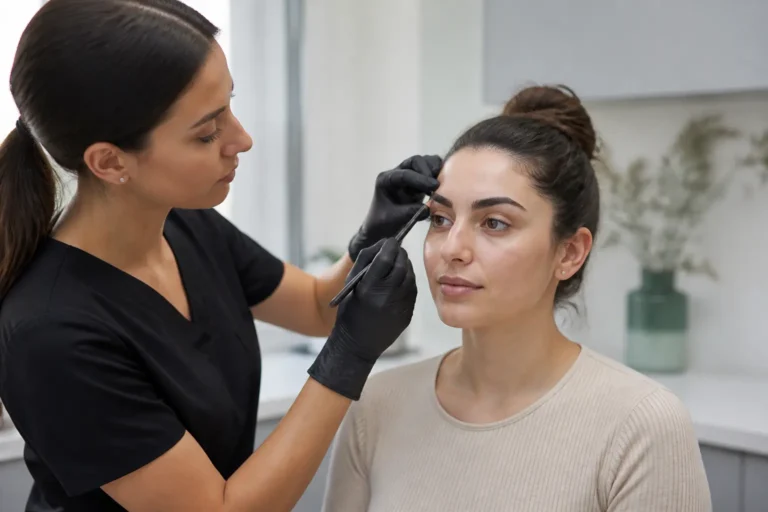Editorial cover photograph about eyebrow symmetry