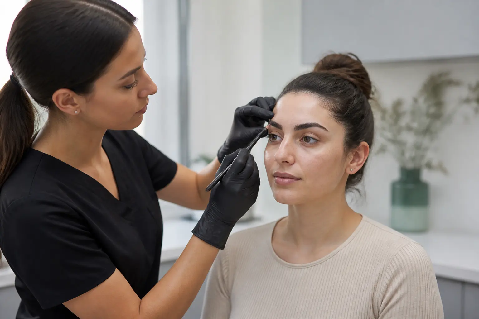 Editorial cover photograph about eyebrow symmetry