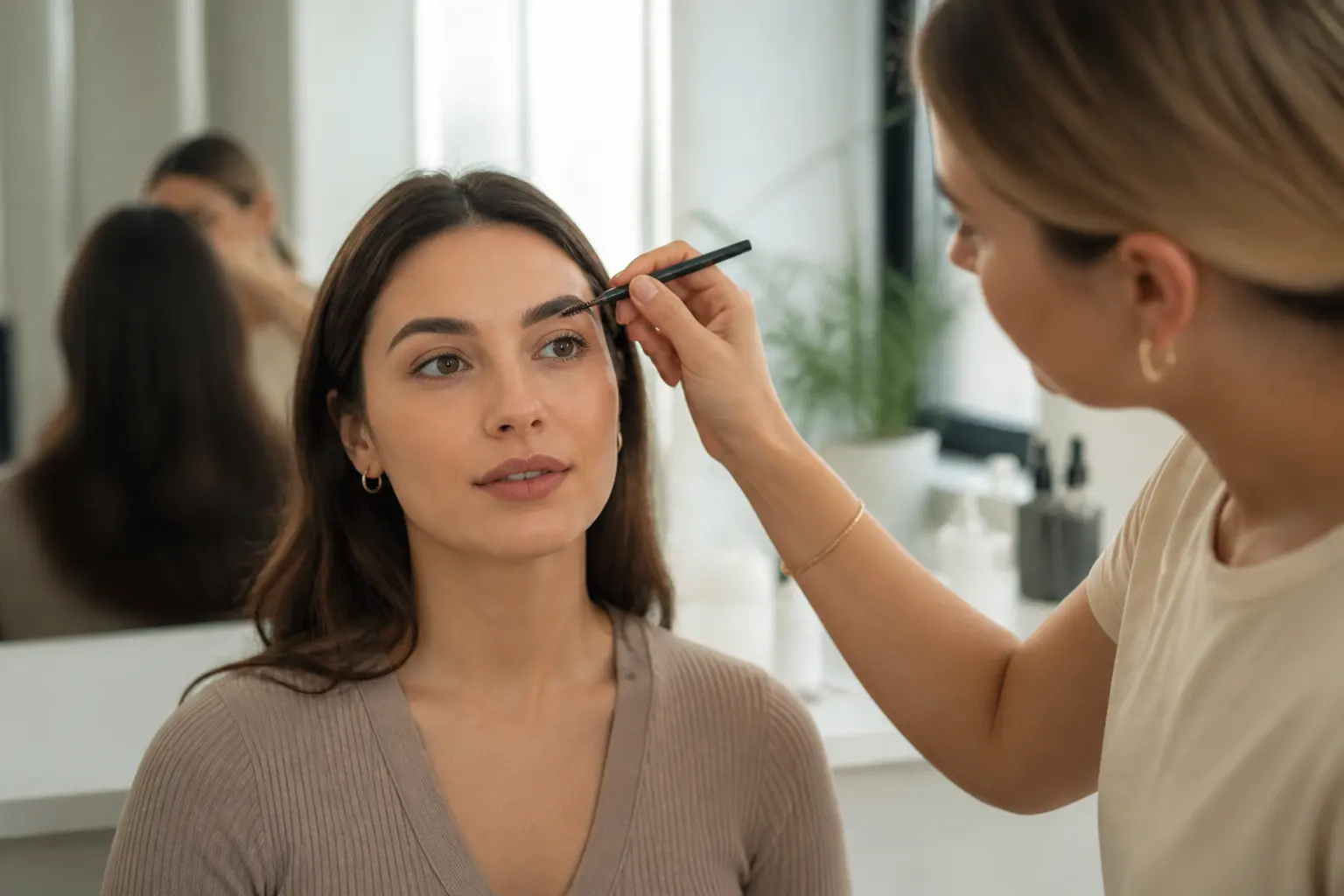 Supporting editorial photograph about eyebrow symmetry
