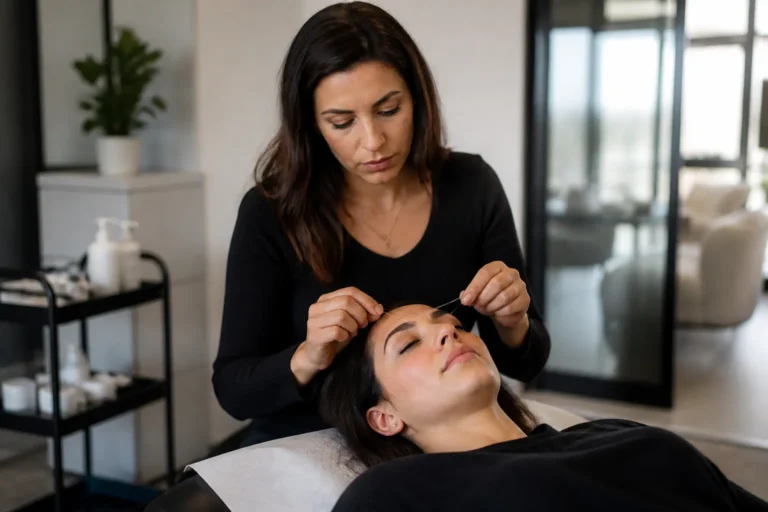 Editorial cover photograph about brow threading near Msida