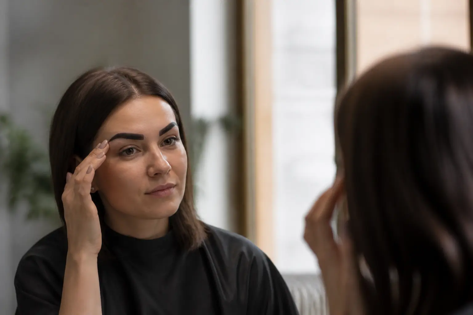 Supporting editorial photograph about brows too dark after tinting