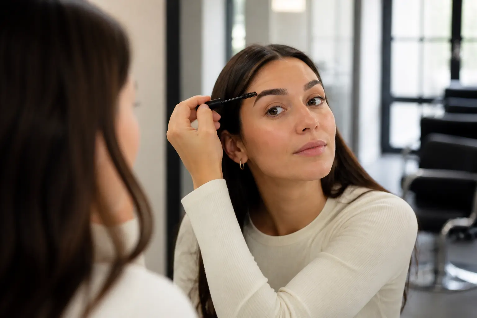 Supporting editorial photograph about can you use brow gel after brow lamination