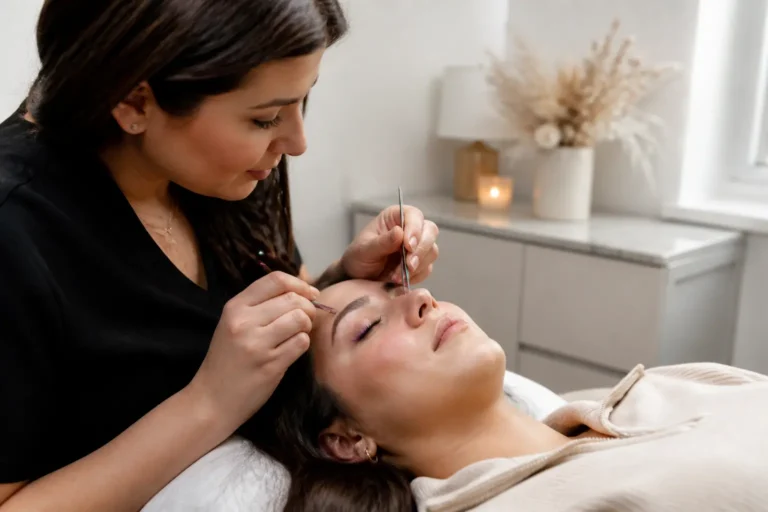 Editorial cover photograph about coloured and ombré lash extensions
