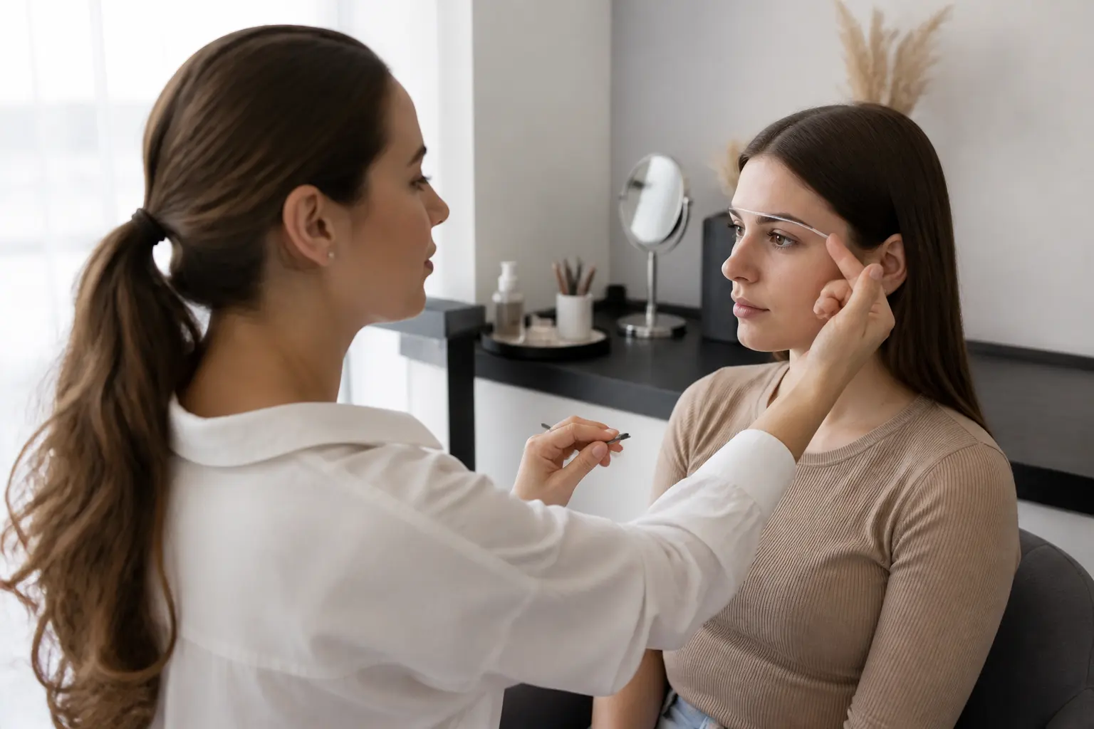 Supporting editorial photograph about brow transformation Malta
