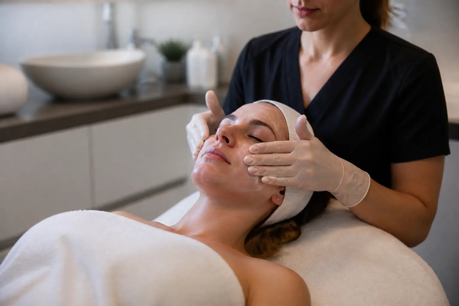 Editorial cover photograph about deep facial cleansing