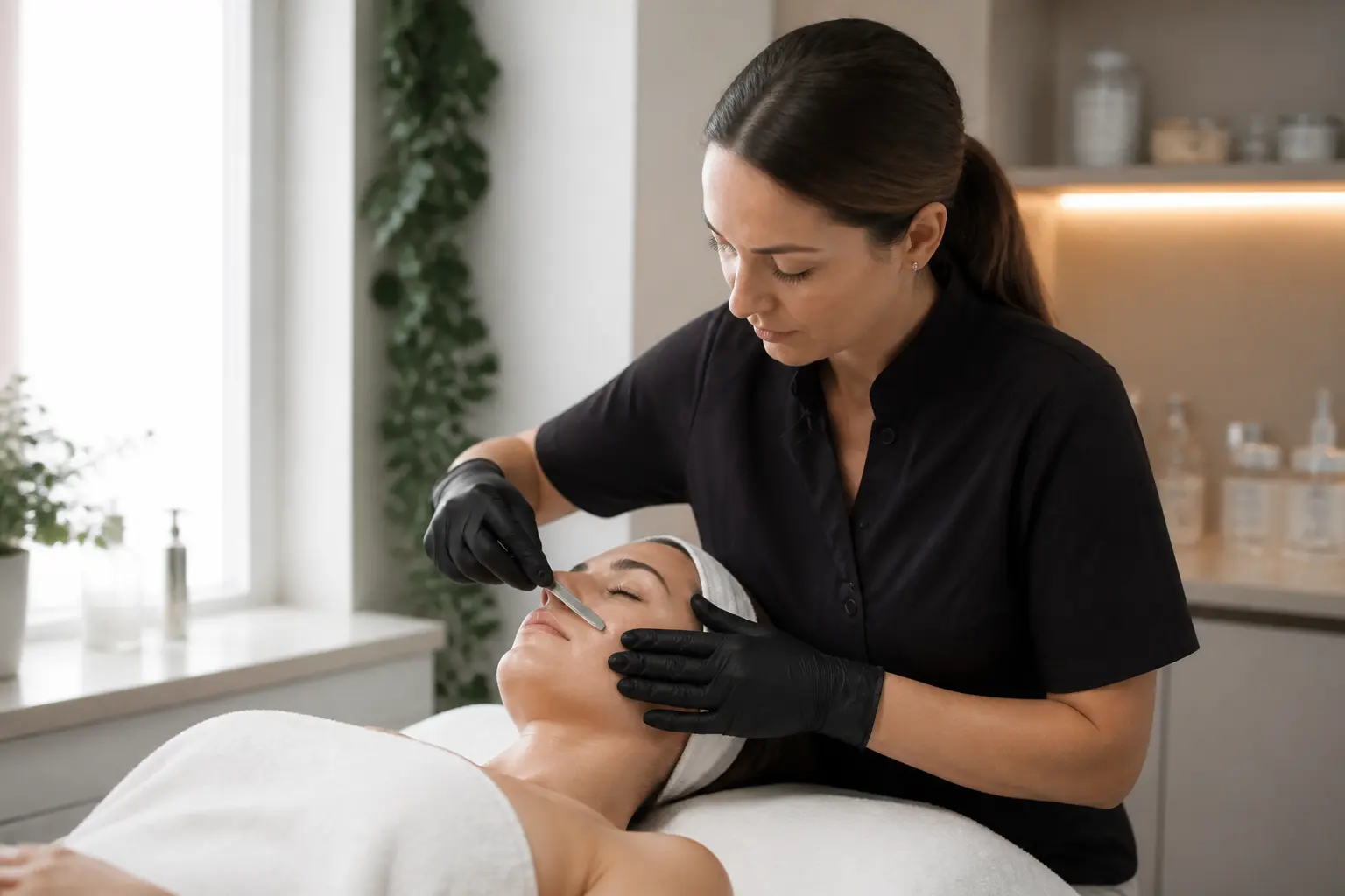 Supporting editorial photograph about dermaplaning for make-up