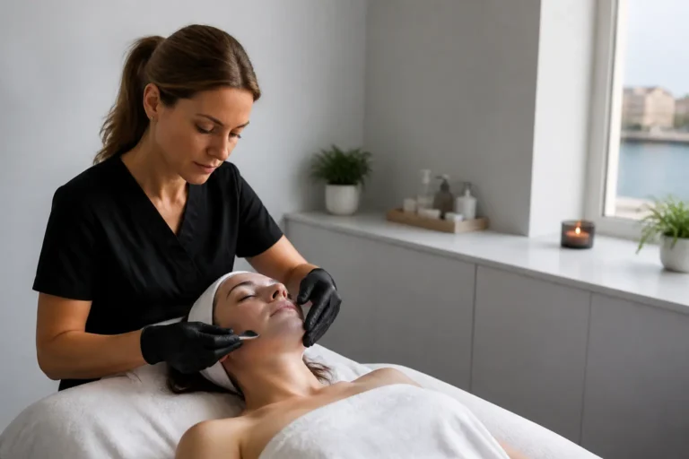 Editorial cover photograph about dermaplaning frequency for oily and dry skin