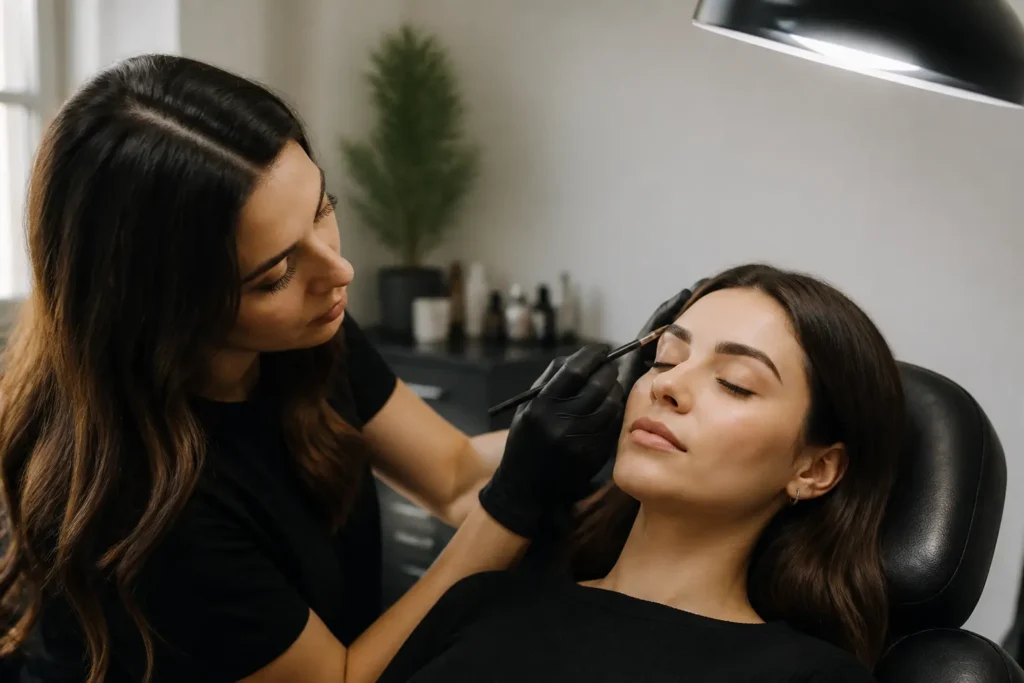 Editorial cover photograph about dimensional brows
