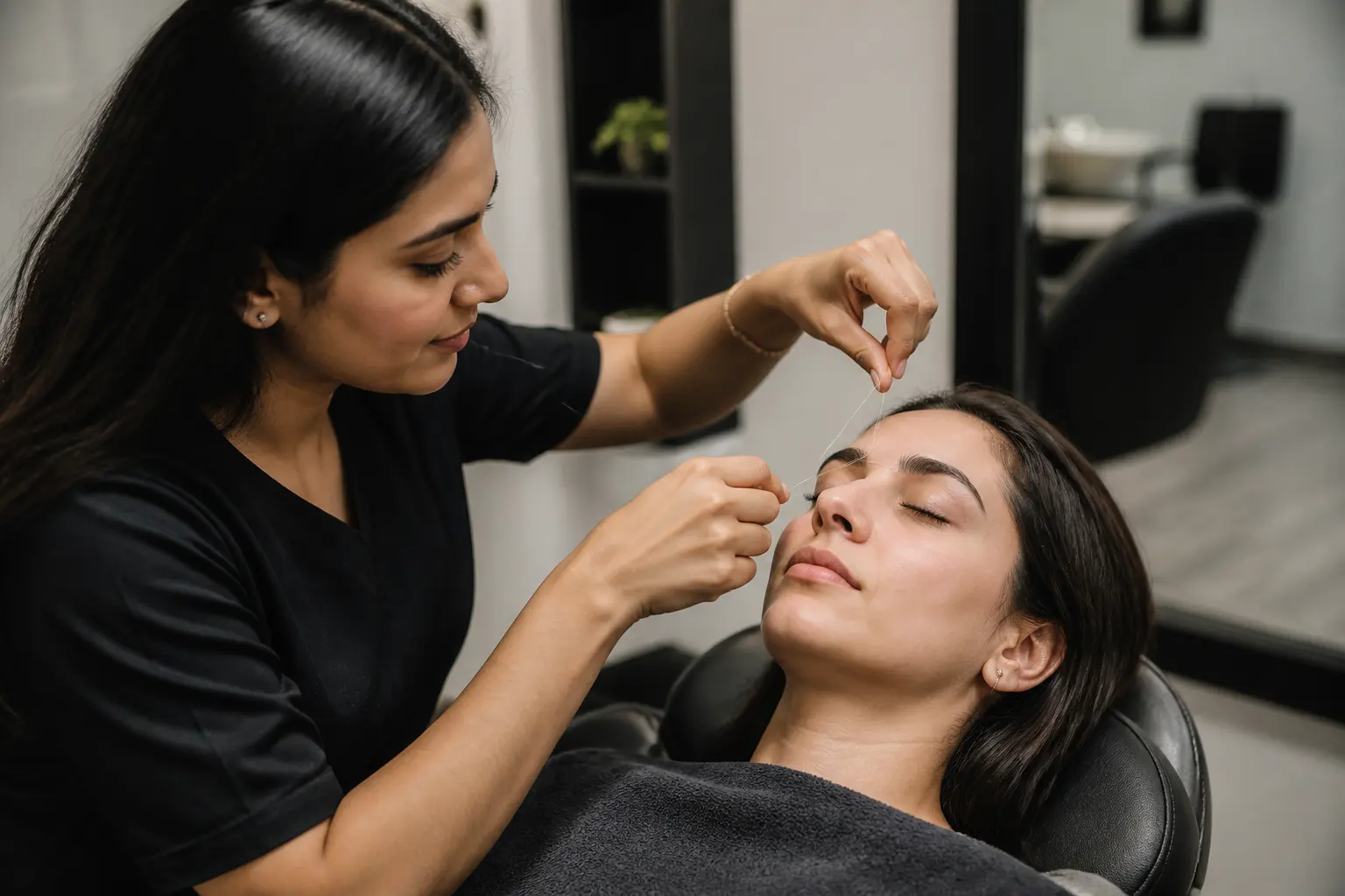 Editorial cover photograph about does eyebrow threading hurt