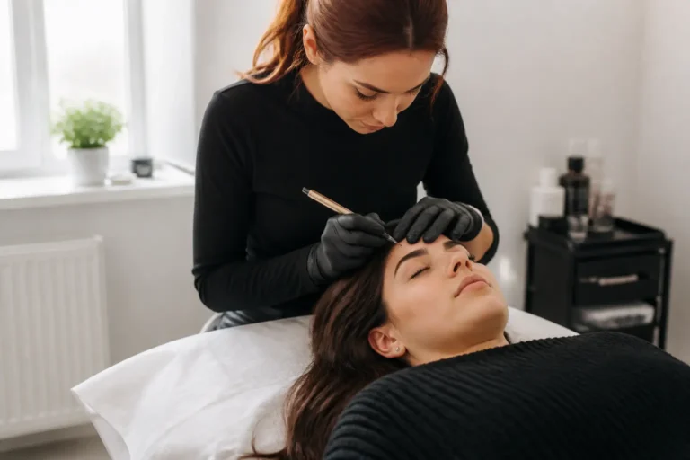 Editorial cover photograph about does microblading hurt