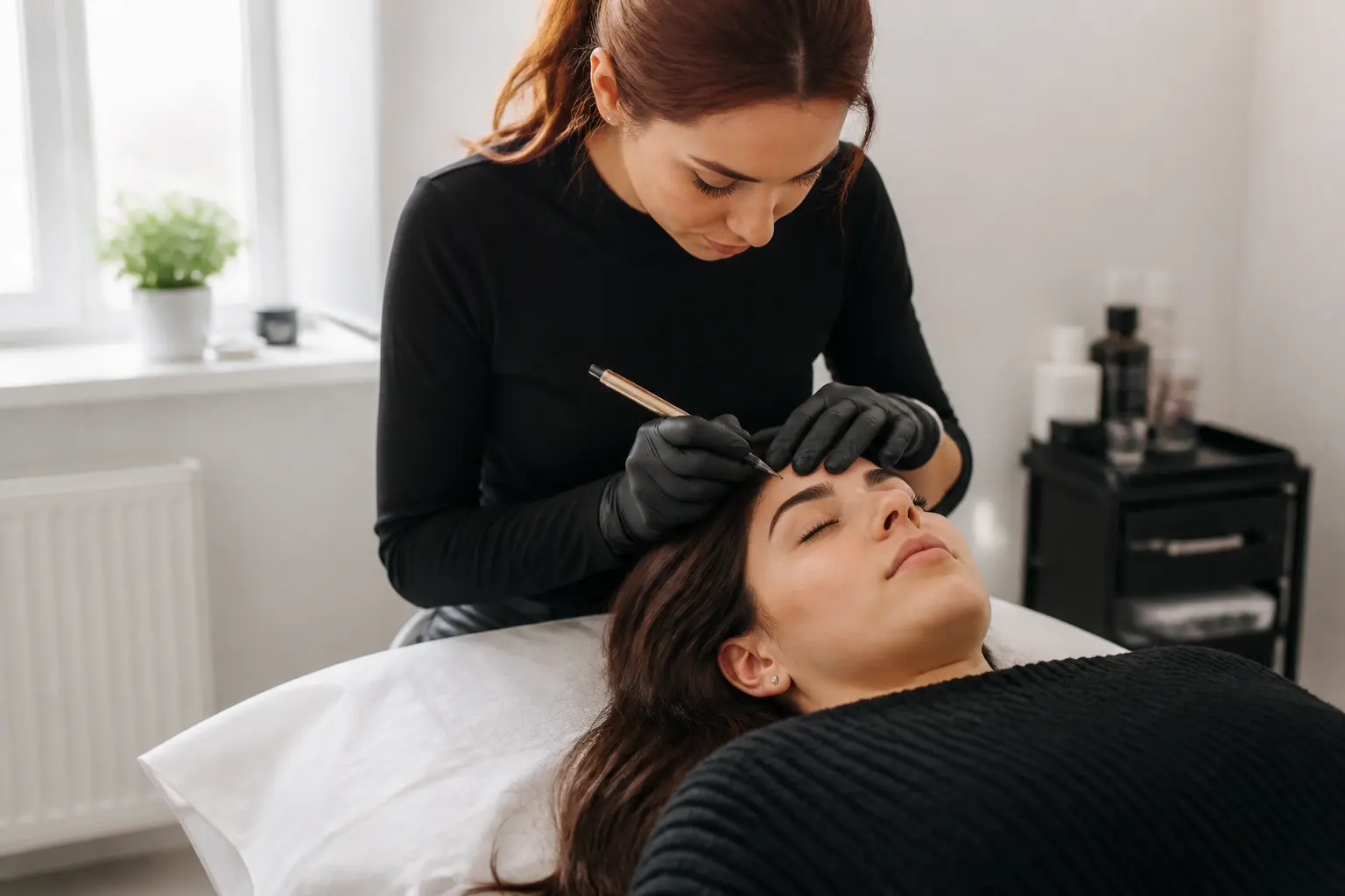 Editorial cover photograph about does microblading hurt