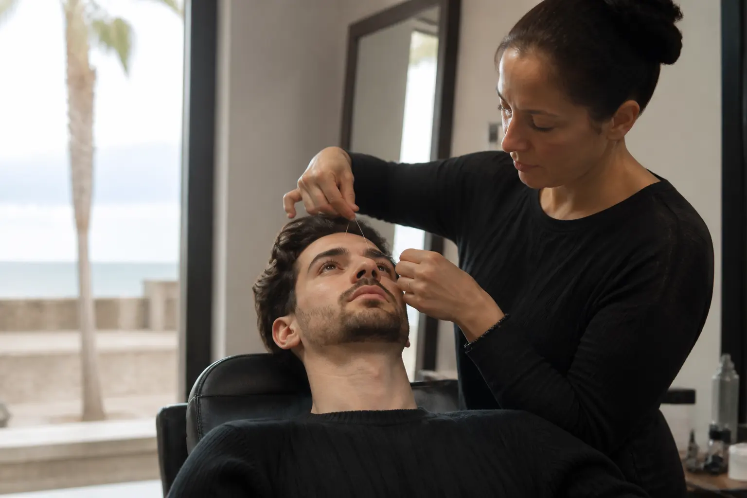 Editorial cover photograph about eyebrow threading for men in Malta