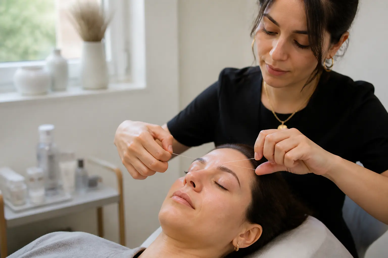 Supporting editorial photograph about eyebrow threading for hooded deep-set and prominent eyes