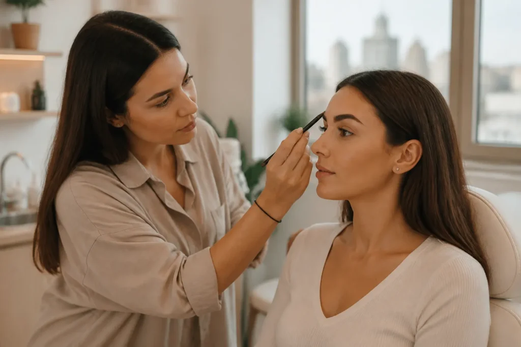 Editorial cover photograph about eyebrow trends vs timeless shapes