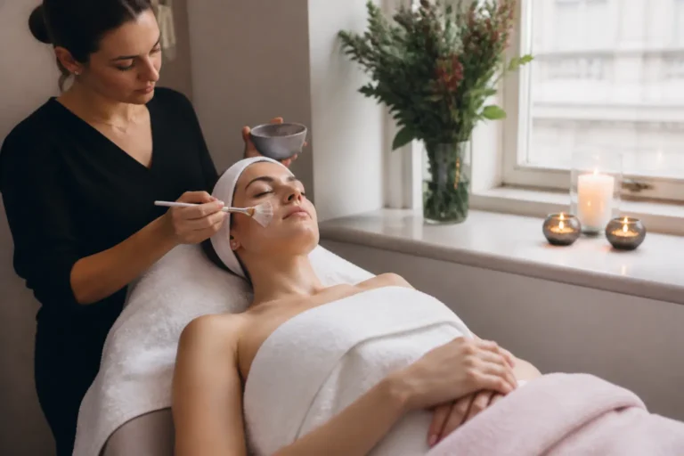 Editorial cover photograph about facial before an important occasion