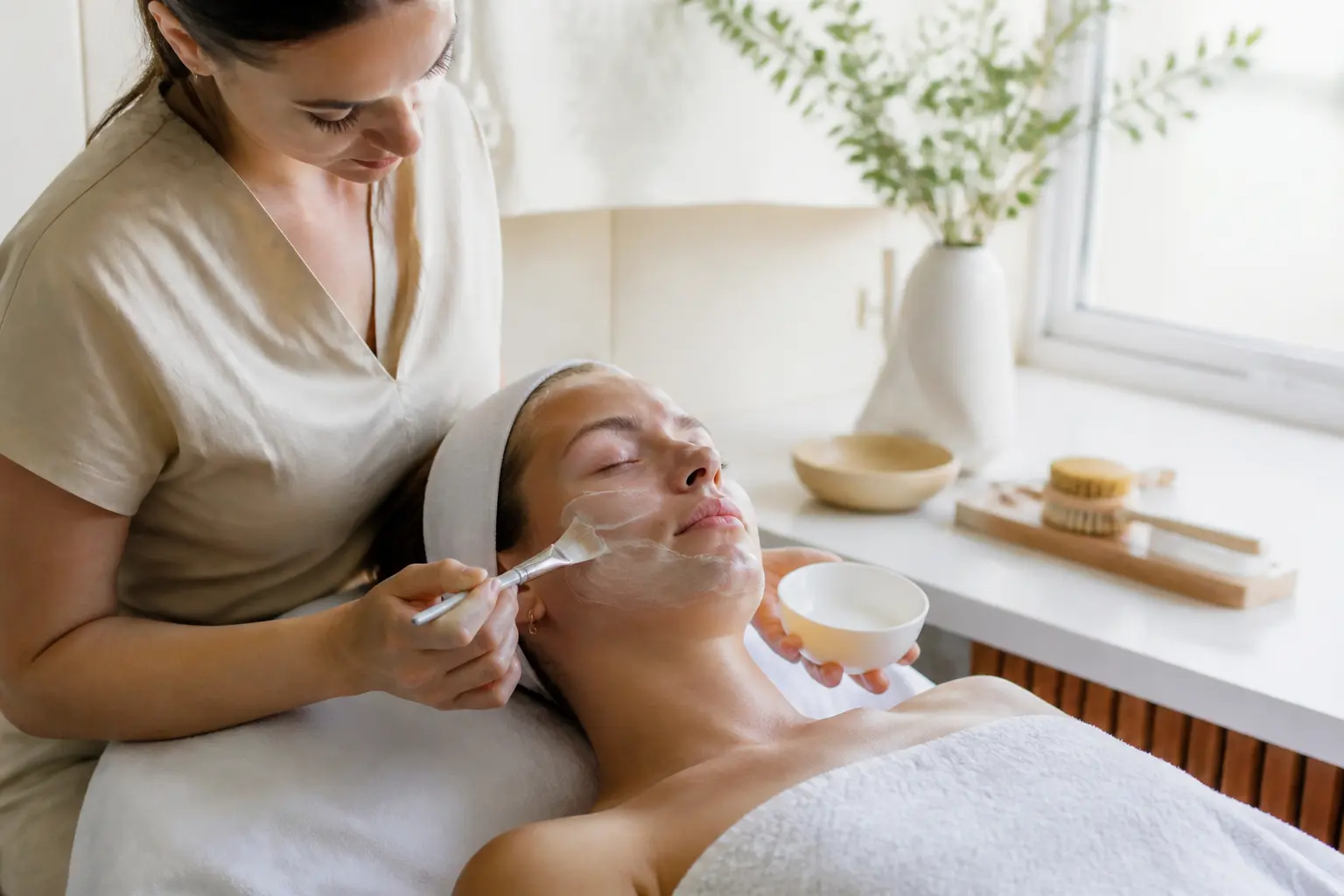 Supporting editorial photograph about facial before an important occasion