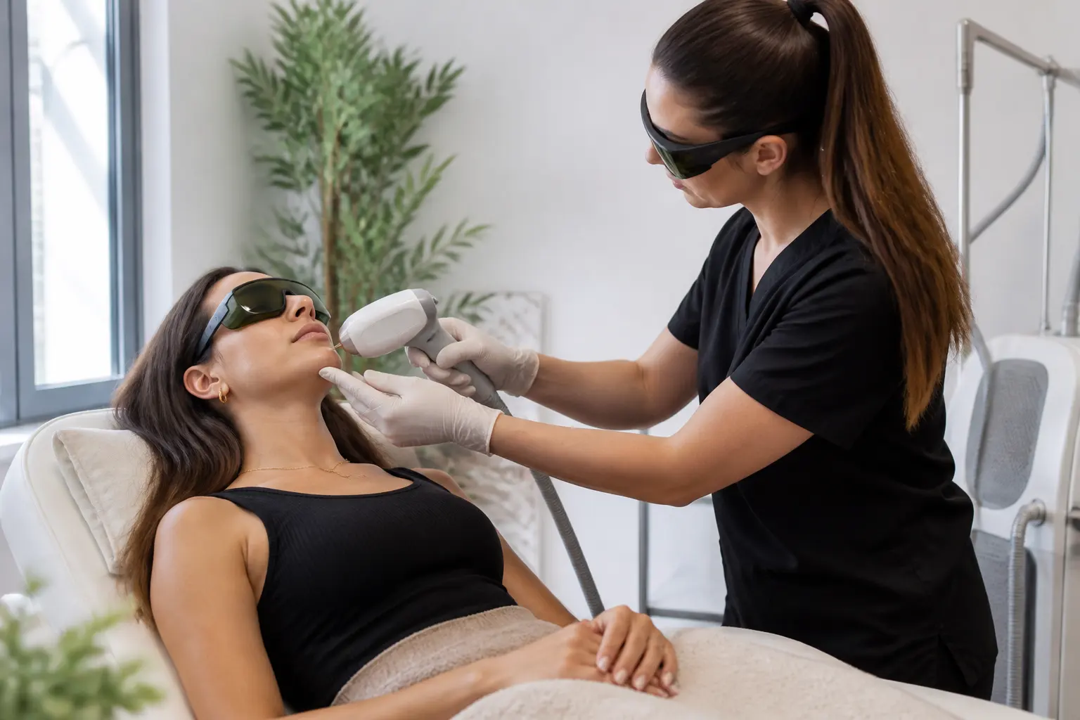 Supporting editorial photograph about facial laser hair removal for women