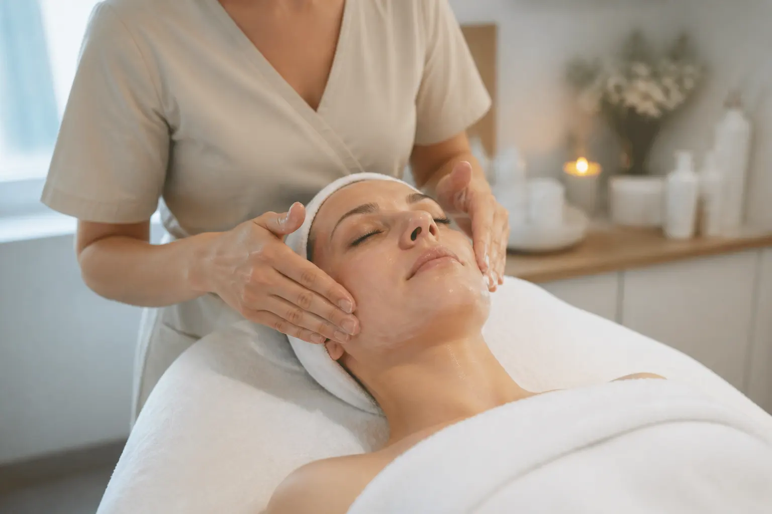 Supporting editorial photograph about facial for dry skin