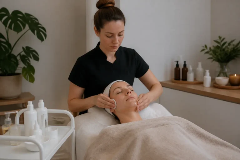 Editorial cover photograph about facials for oily and combination skin