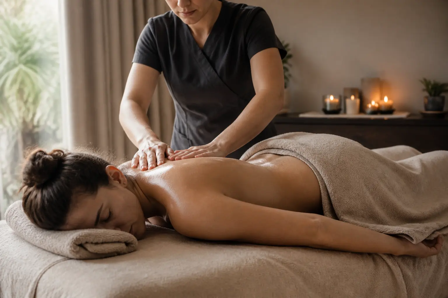 Supporting editorial photograph about first professional massage