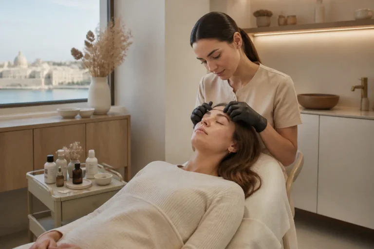 Editorial cover photograph about brow appointment in Malta