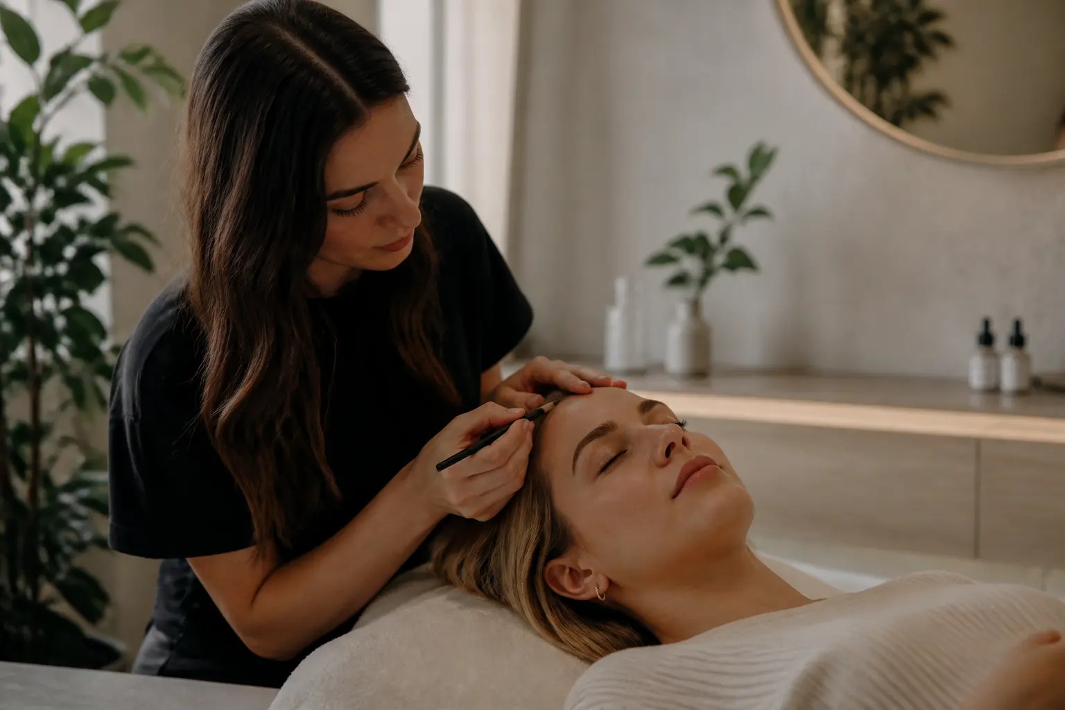 Editorial cover photograph about premium brow experience Malta