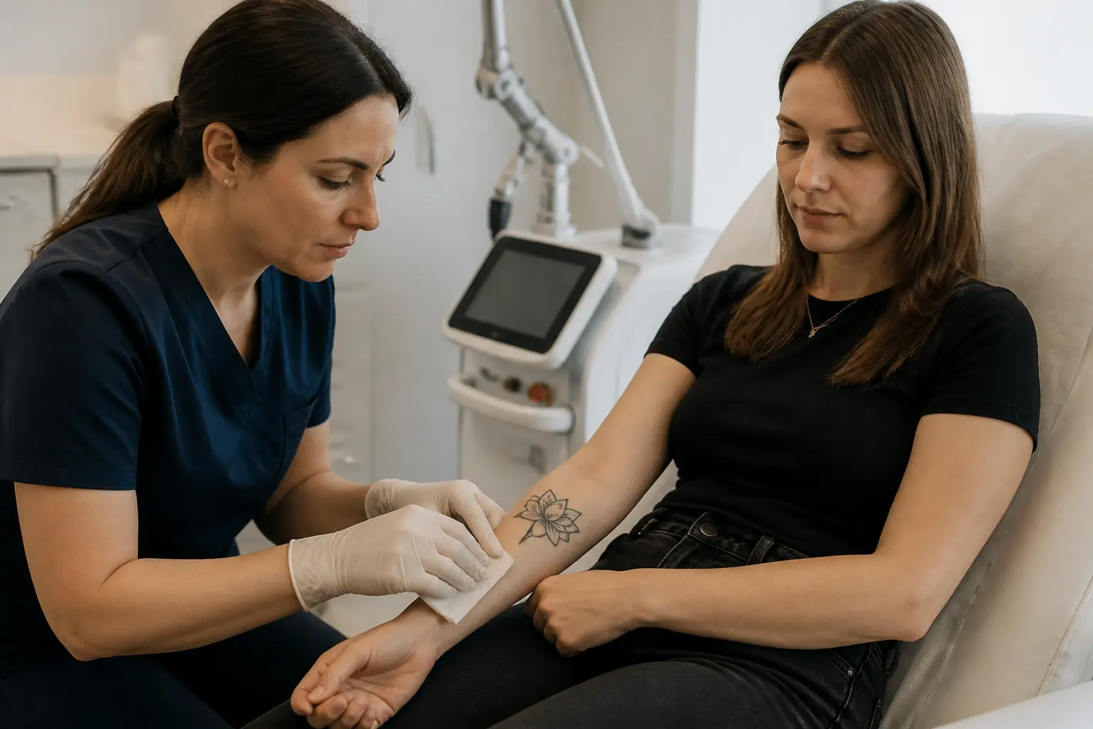 Supporting editorial photograph about healing between tattoo removal sessions