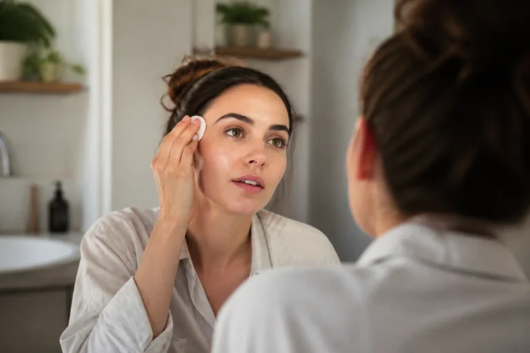 Editorial cover photograph about brow lamination aftercare