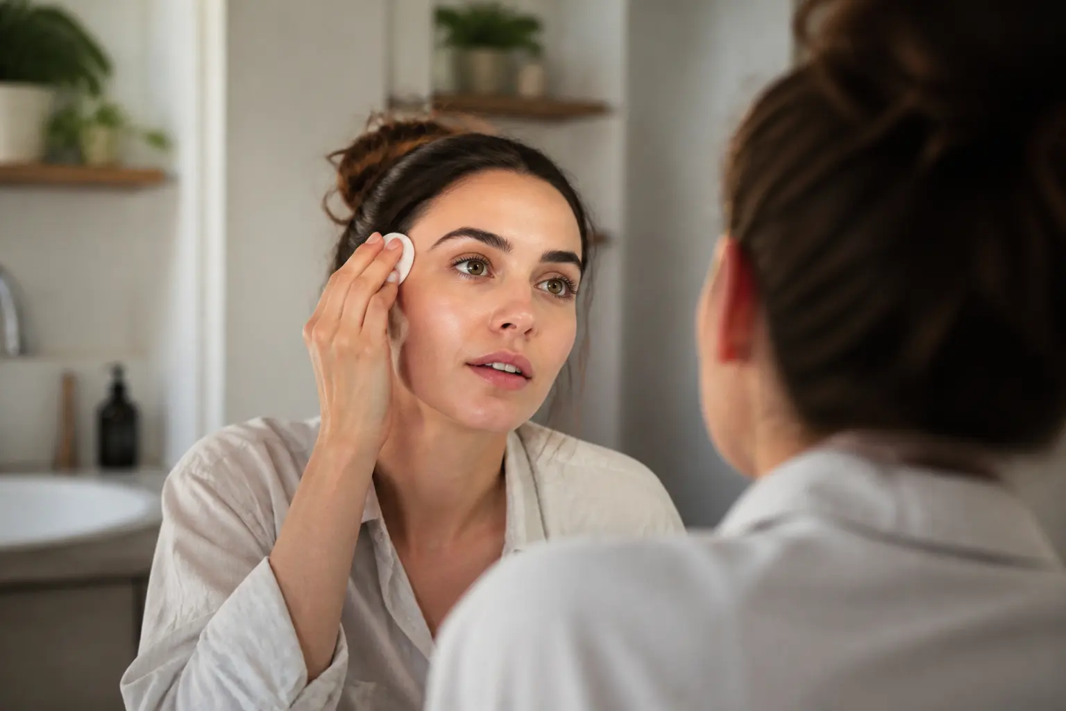 Editorial cover photograph about brow lamination aftercare