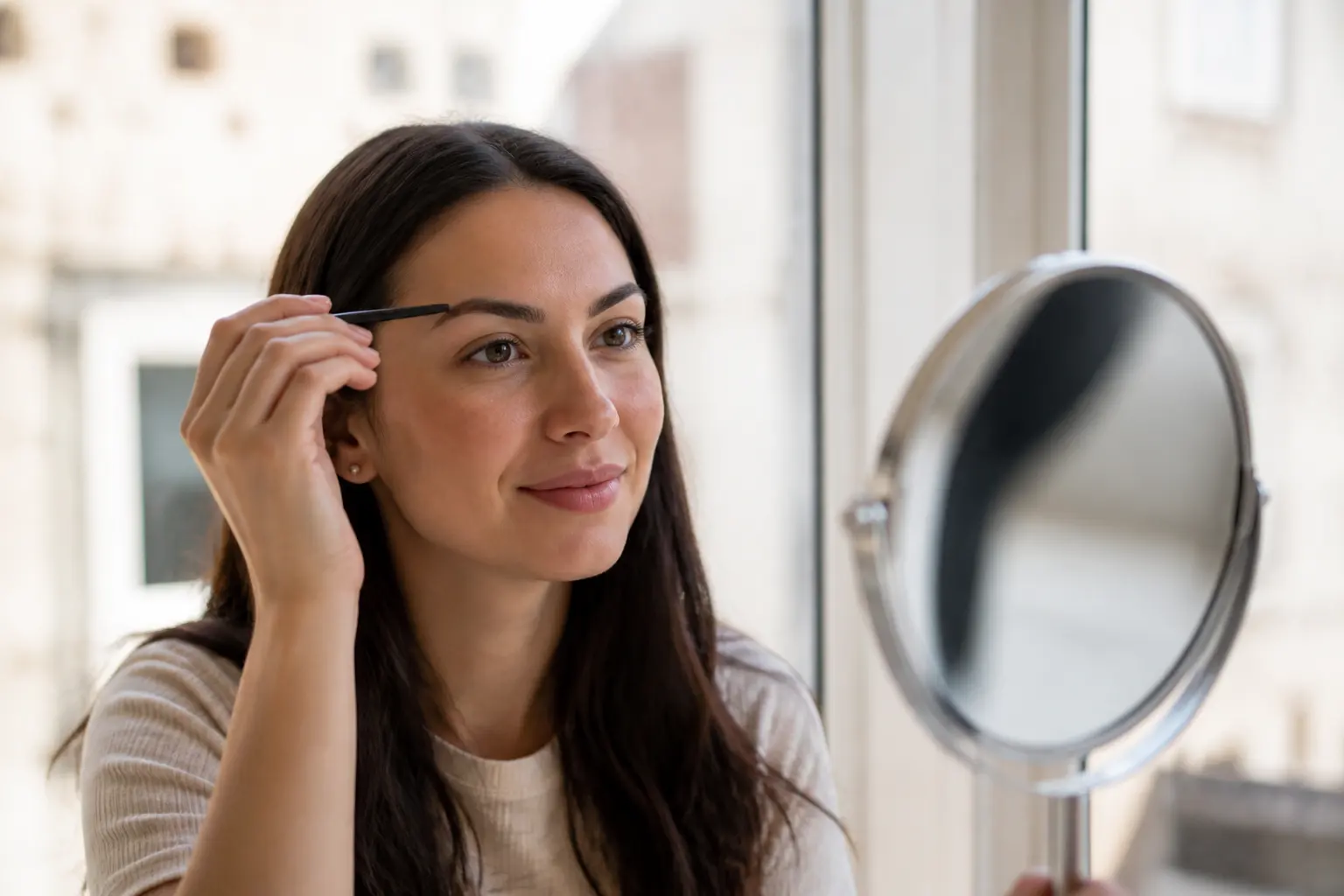 Supporting editorial photograph about eyebrow shape by age