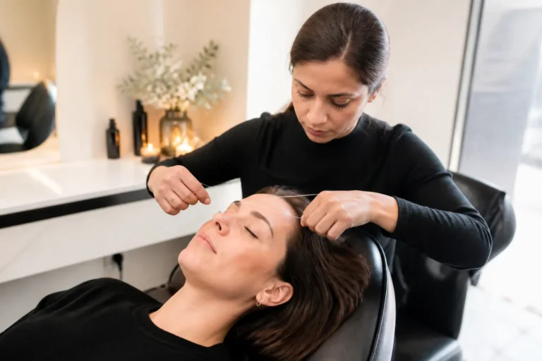 Editorial cover photograph about how long does eyebrow threading take