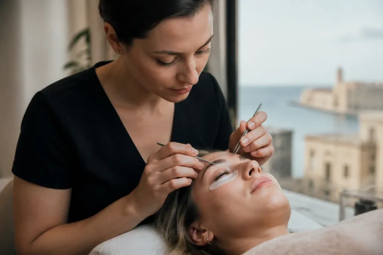 Editorial cover photograph about how long eyelash extensions last between infills